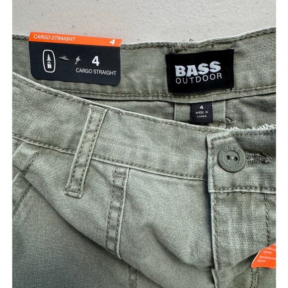BASS OUTDOOR Women's High-Rise Canvas Cargo Pants NWT LICHEN GREEN SIZE 4 - Picture 7 of 11